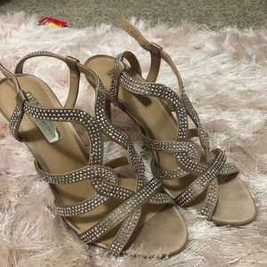 INC blush pink strappy heels